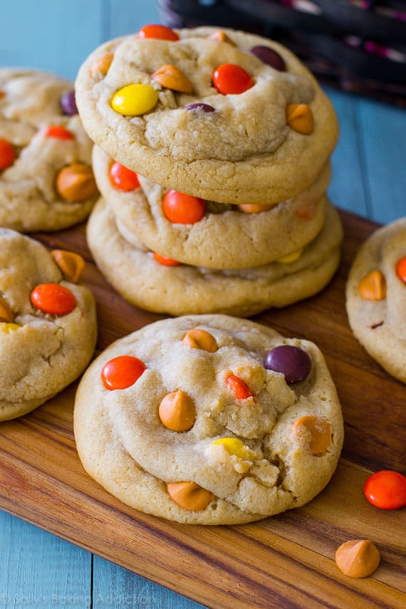 Reese's Pieces Butterscotch Cookies. Image credit: sallysbakingaddiction.com