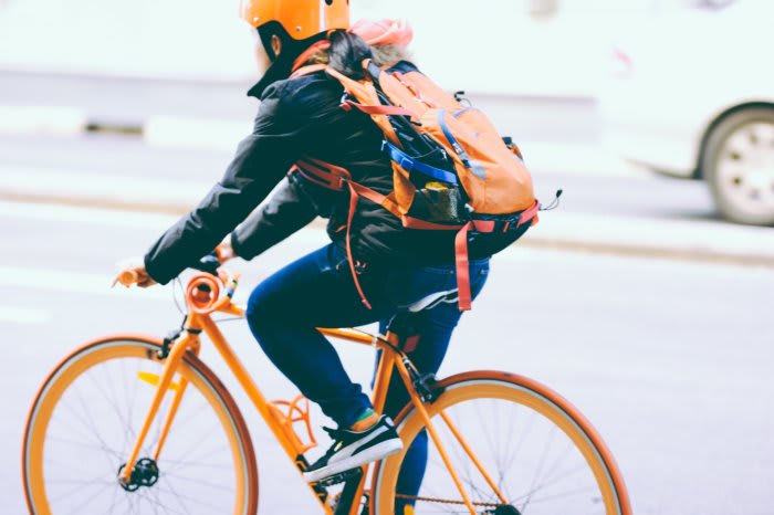 Riding through the city