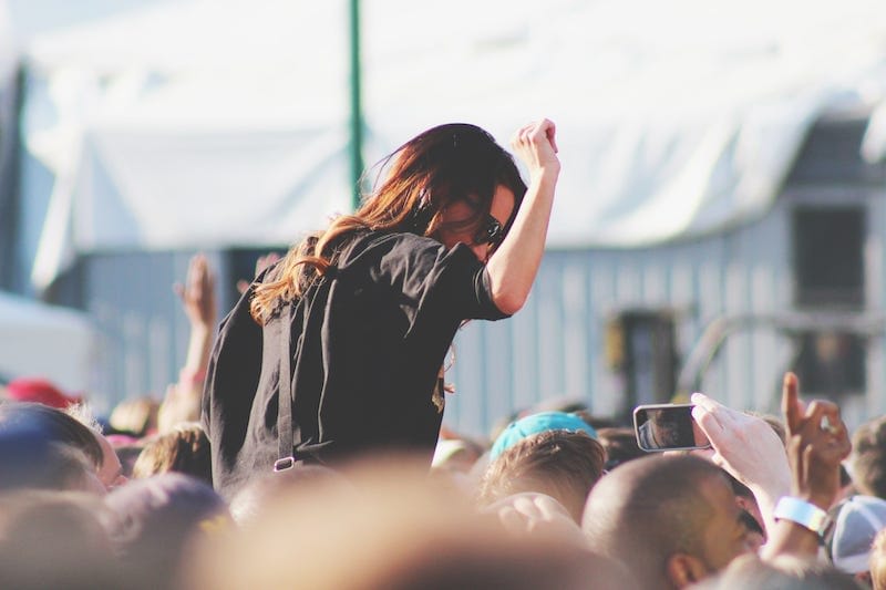 Dancing at a festival