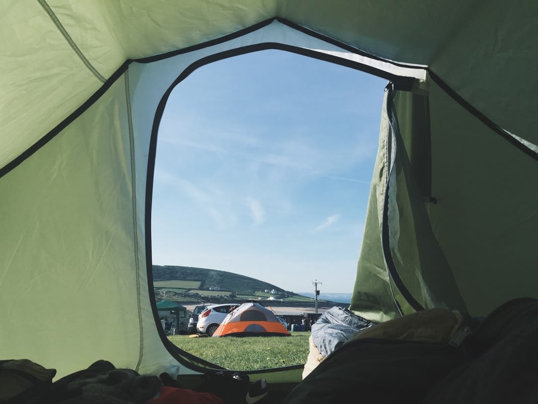 Camping outdoors