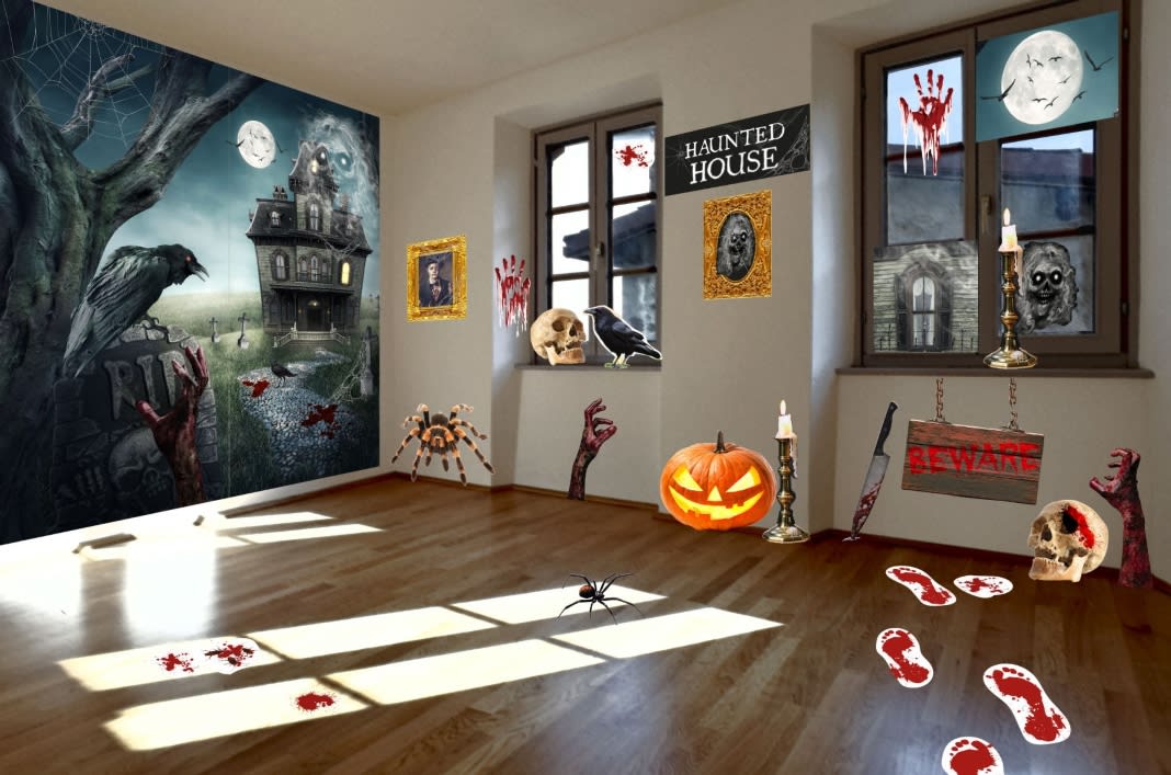 Halloween Wall Decorating Kit - Haunted House - 313240